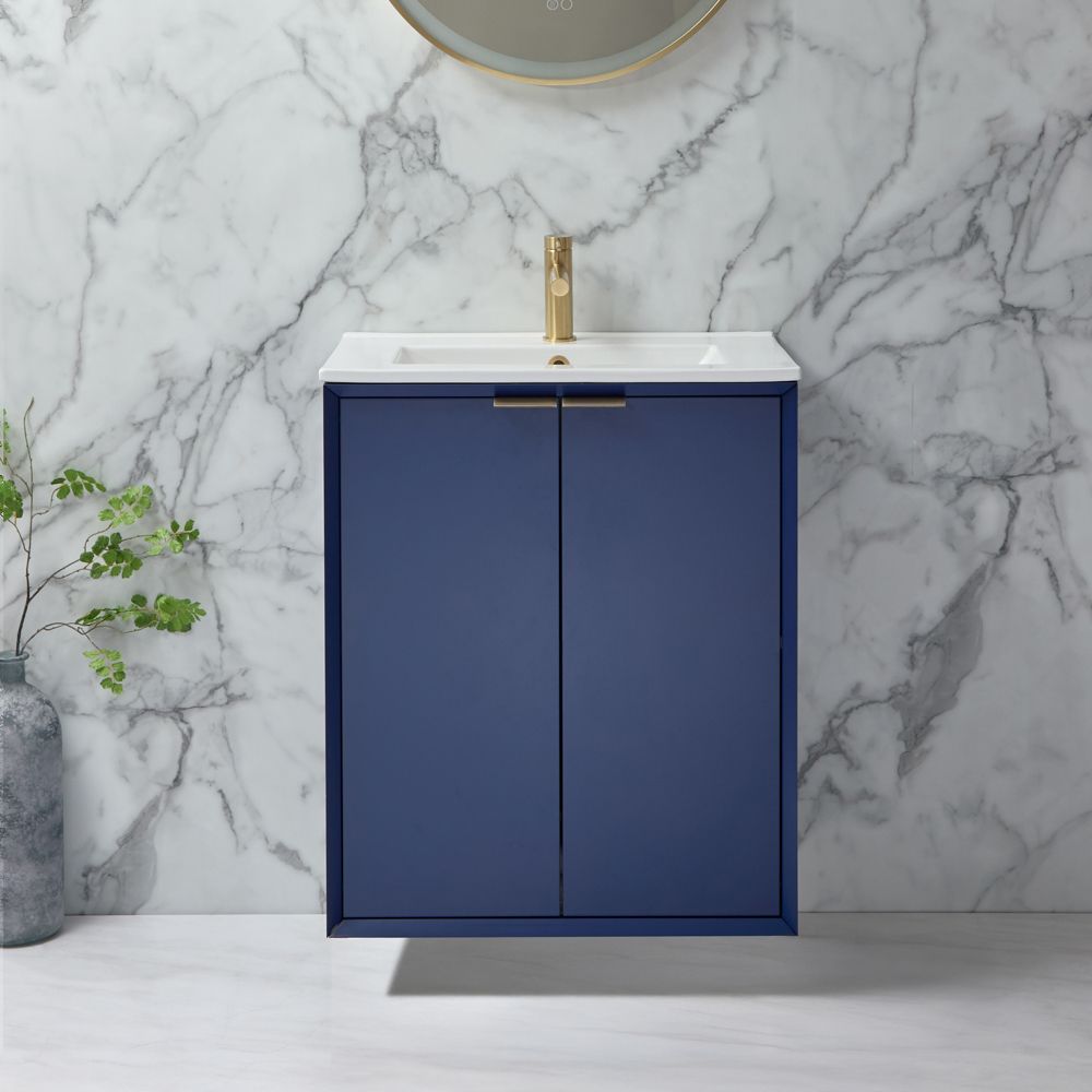 Meuble de salle de bain - Avec lavabo - 61 cm – Choix de finitions et de poignées - Edge