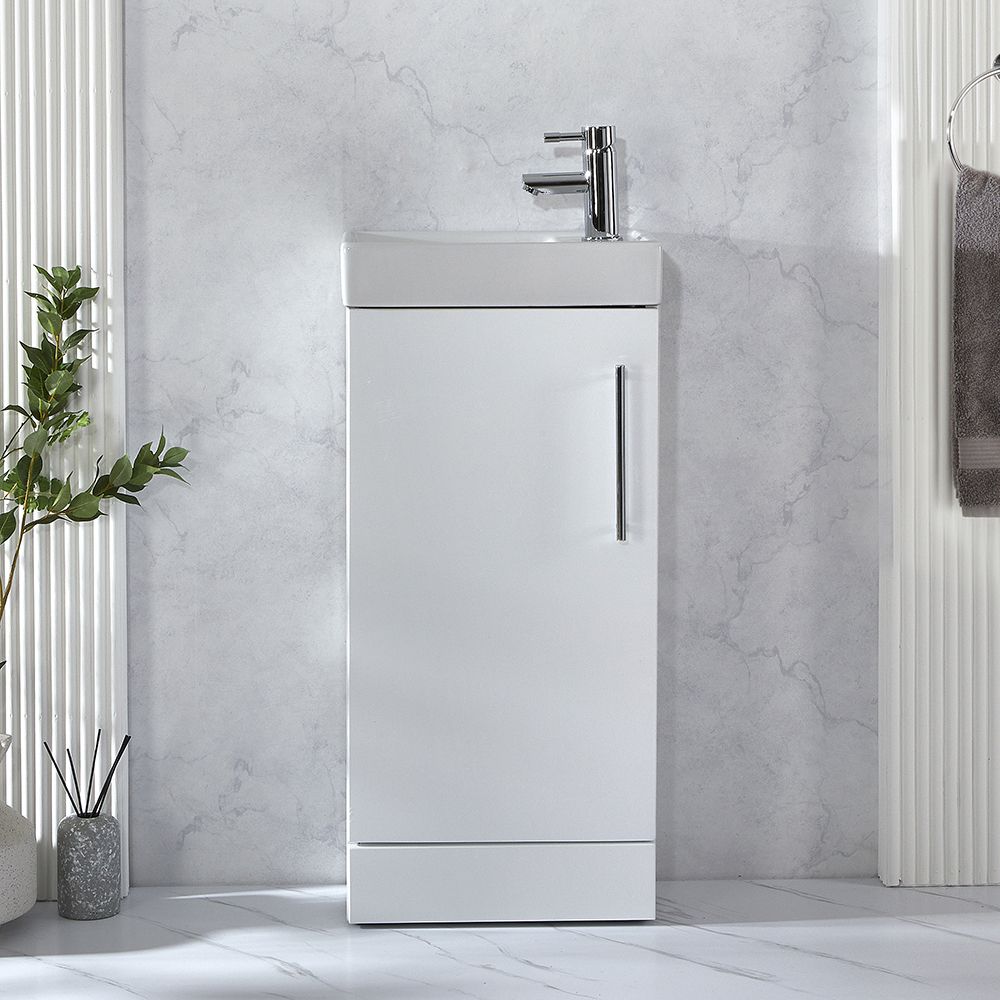 Meuble lave-mains – 40 cm – Avec lavabo – Choix de finitions et de poignées – Cluo