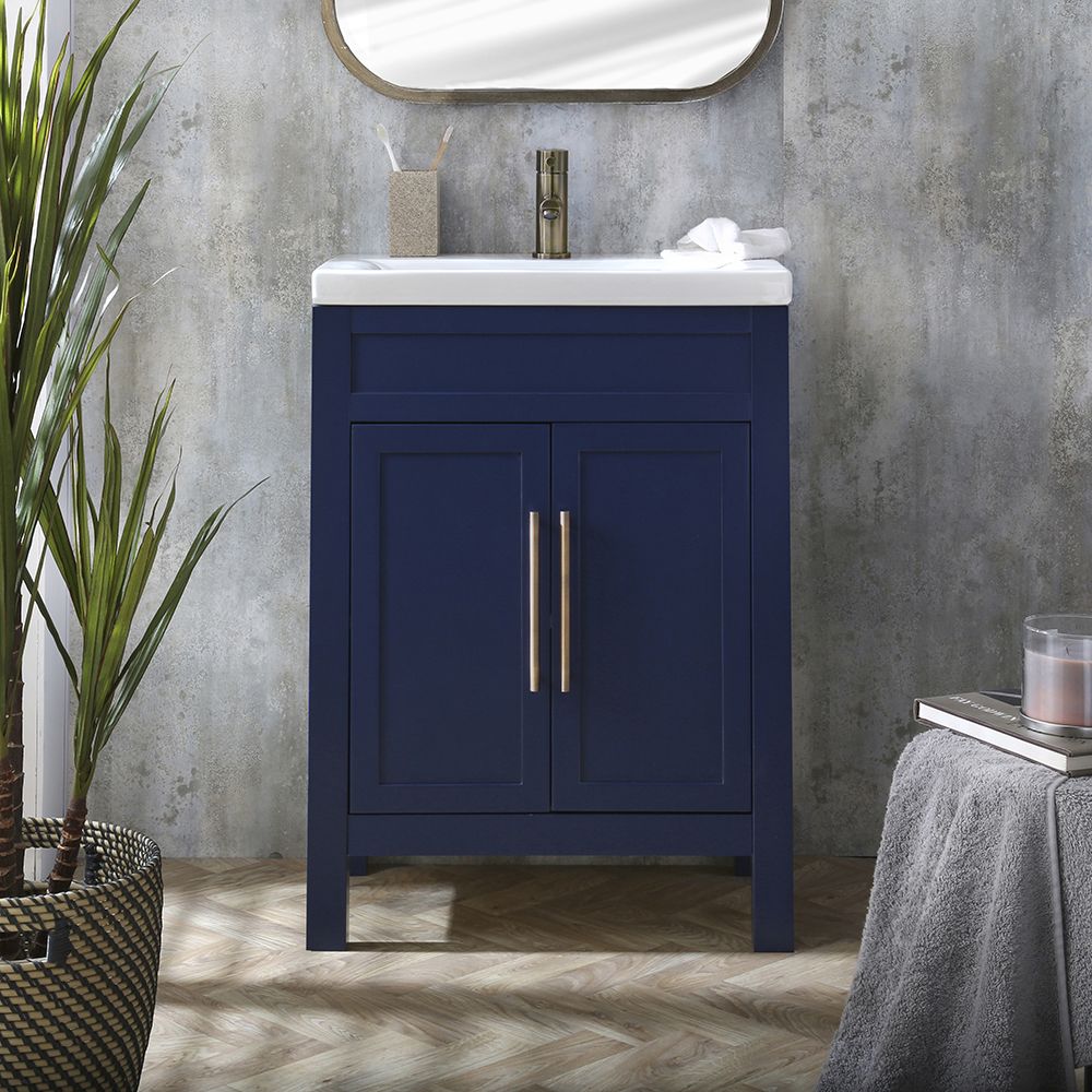 Meuble salle de bains - Avec lavabo – 60 cm – Choix de finitions et poignées – Warwick
