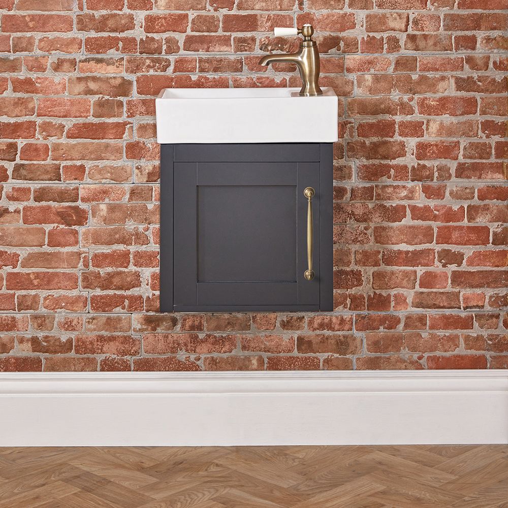 Meuble lave-mains mural – 40 cm – Avec lavabo – Choix de poignées et de finitions – Thornton