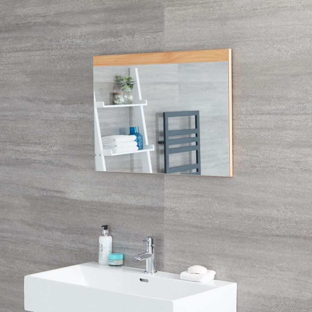Miroir – Effet chêne doré – 70 cm x 50 cm - Newington