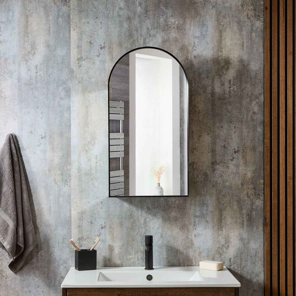Armoire de salle de bain avec miroir - Arqué - 75 cm x 40 cm - Ava