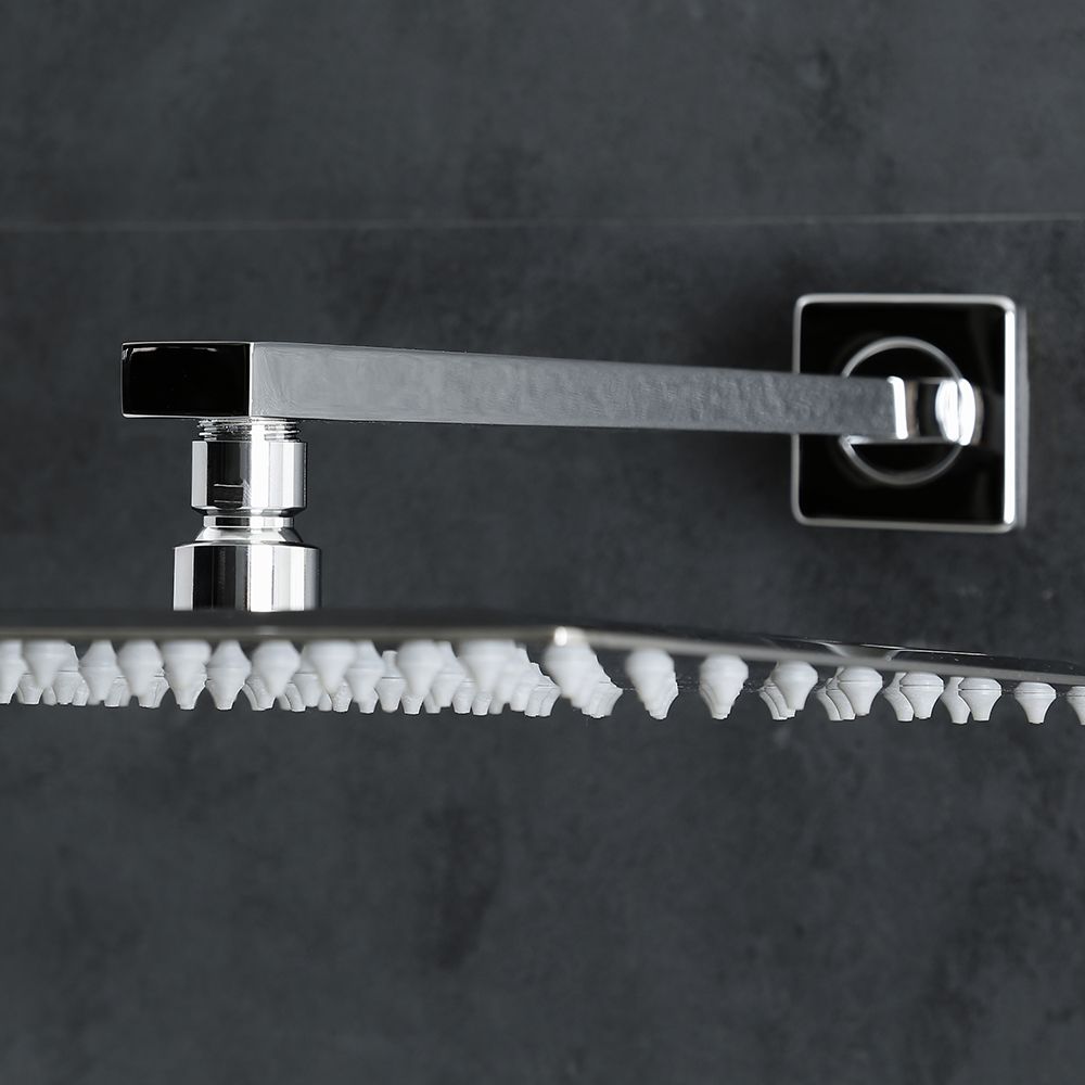 Bras de douche rectangulaire mural - Chromé - Kubix