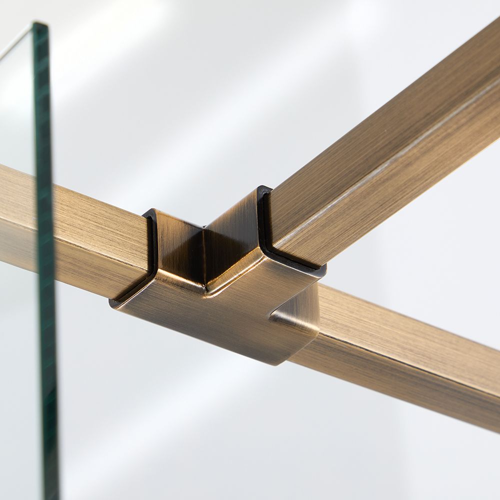 Support de douche carré – Pièce en T – Or Brossé - Monet