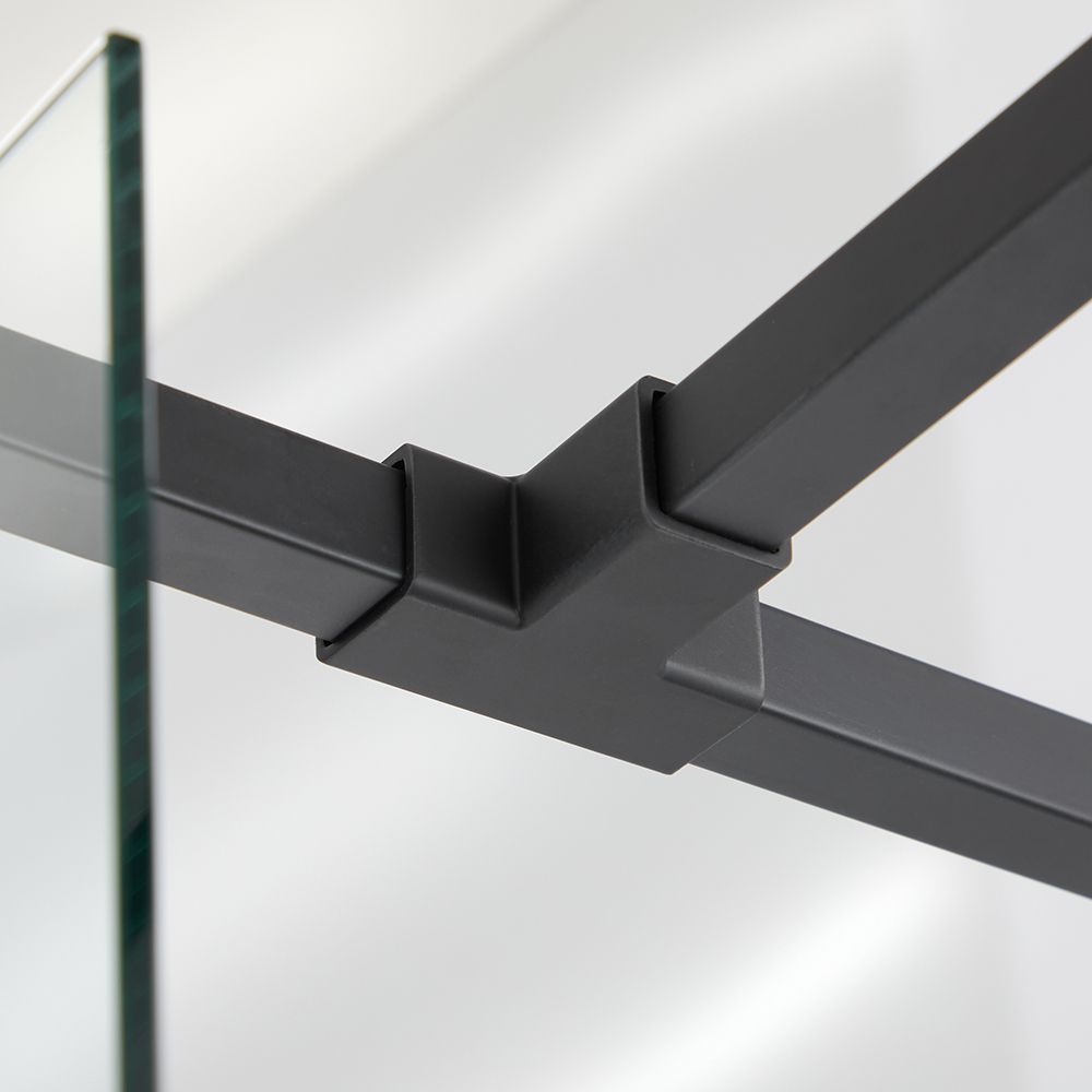 Support de douche carré – Pièce en T – Noir - Nero