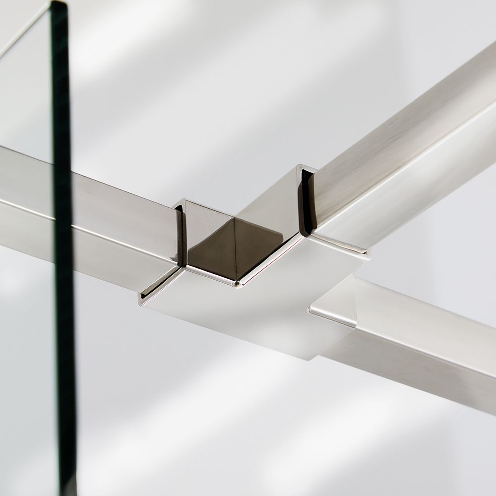 Support de douche carré – Pièce en T – Chromé - Portland