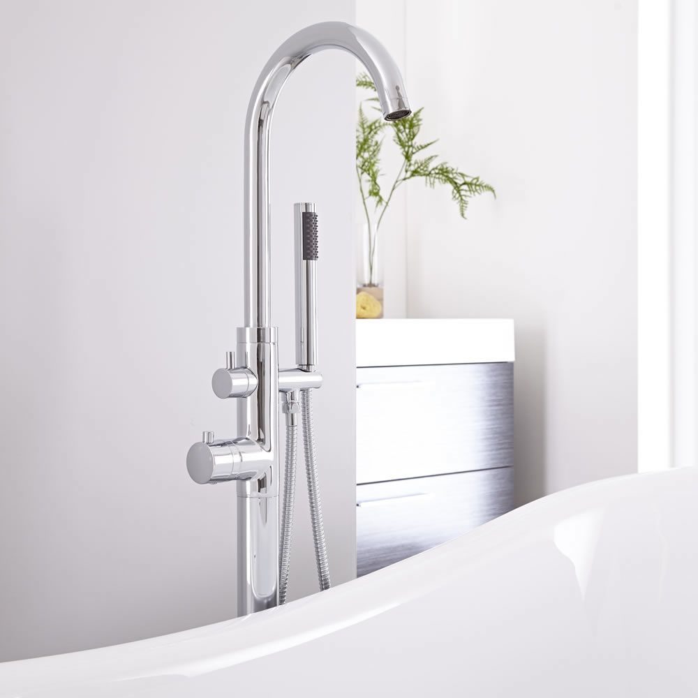 Mitigeur thermostatique bain douche - Design îlot - Chromé - Como