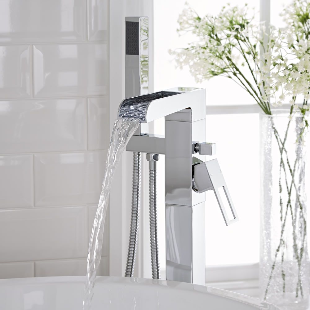 Mitigeur bain douche îlot avec kit douchette – Bec verseur cascade – Chromé - Parade