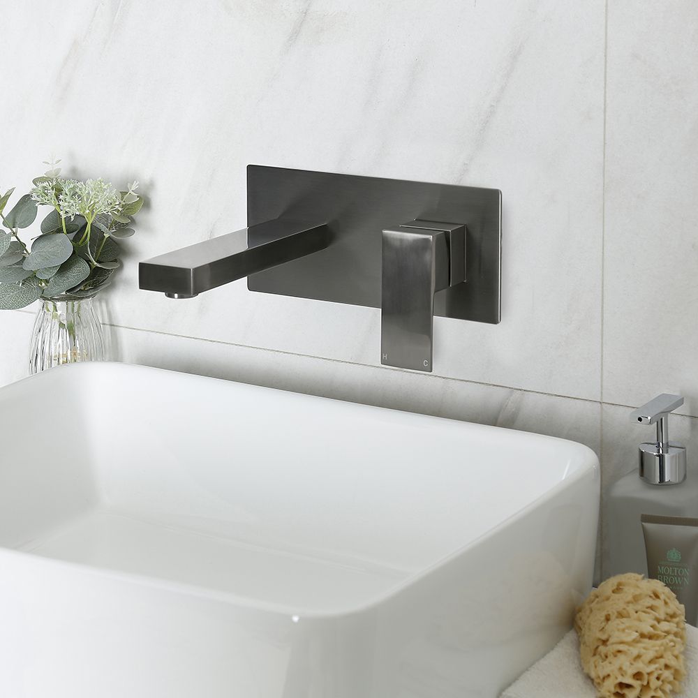 Mitigeur lavabo mural moderne – Gris métallisé - Orno