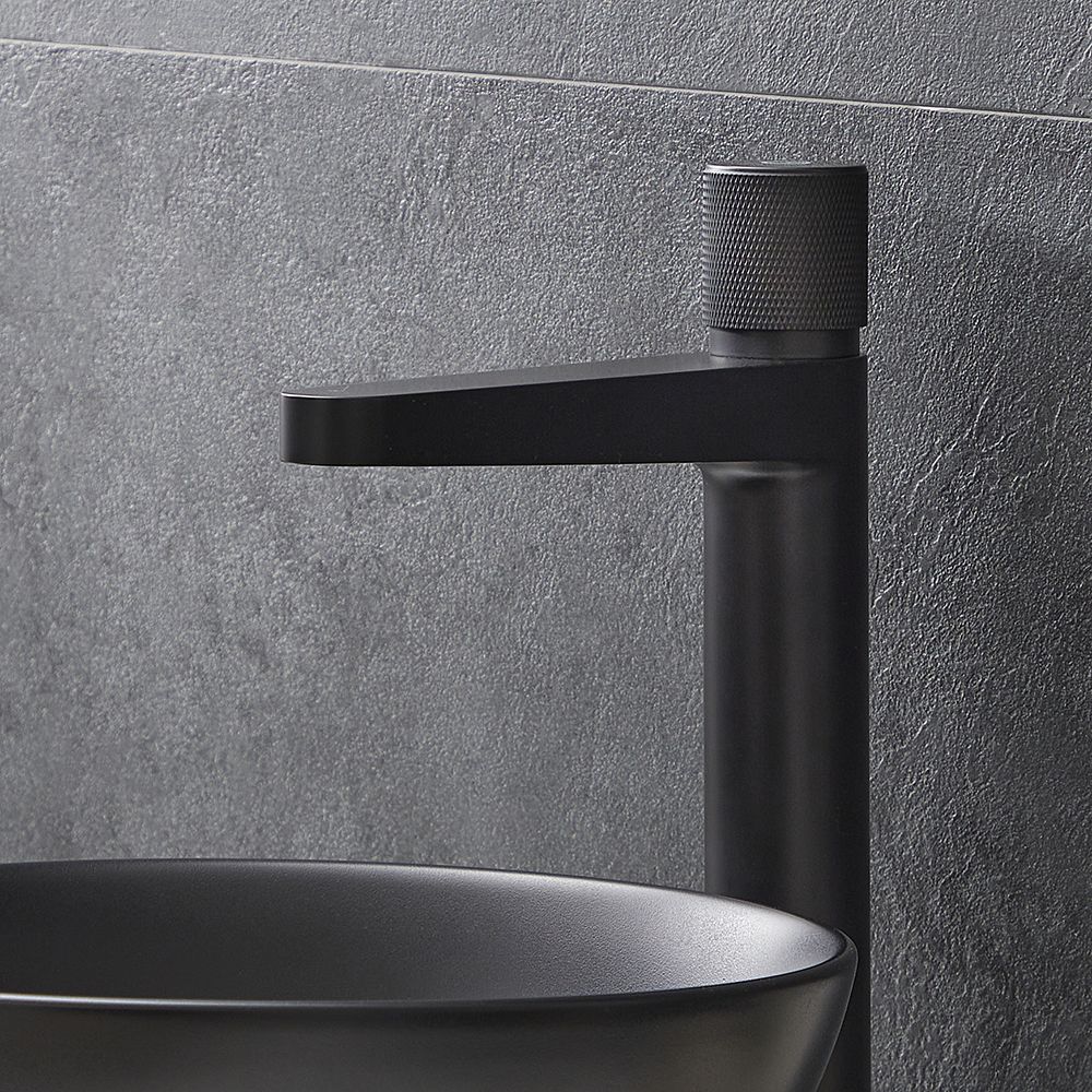 Mitigeur lavabo haut à bouton poussoir - Noir - Idro
