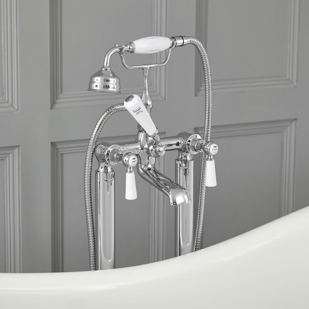 Mélangeur baignoire douche îlot rétro à levier - choix de finitions - Elizabeth