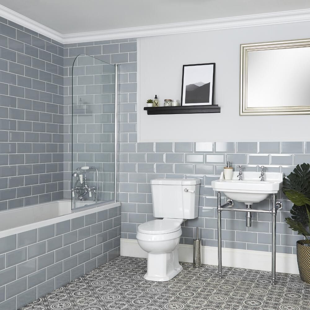 Ensemble salle de bain rétro avec baignoire, WC et lavabo sur pieds - Richmond