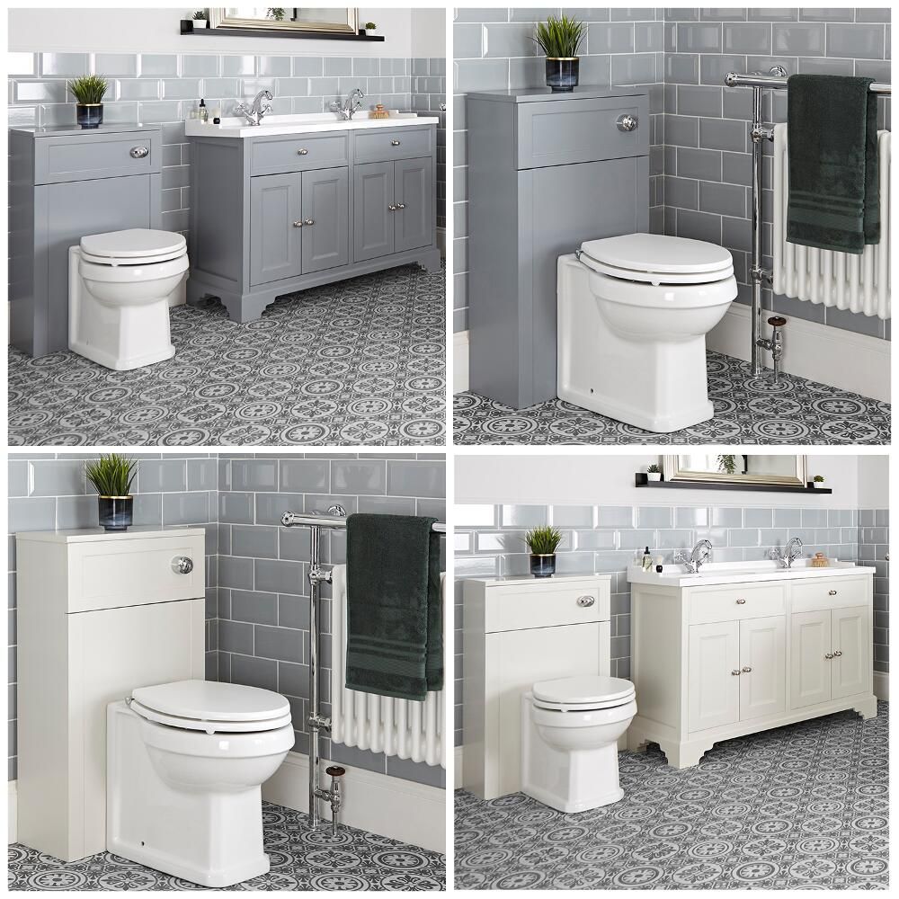 Meuble sous lavabo rétro et ensemble WC à poser – 120 cm – Thornton