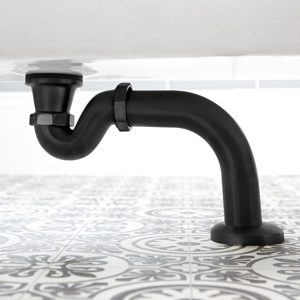 Siphon baignoire et tuyau de vidage rétro – Noir - Elizabeth