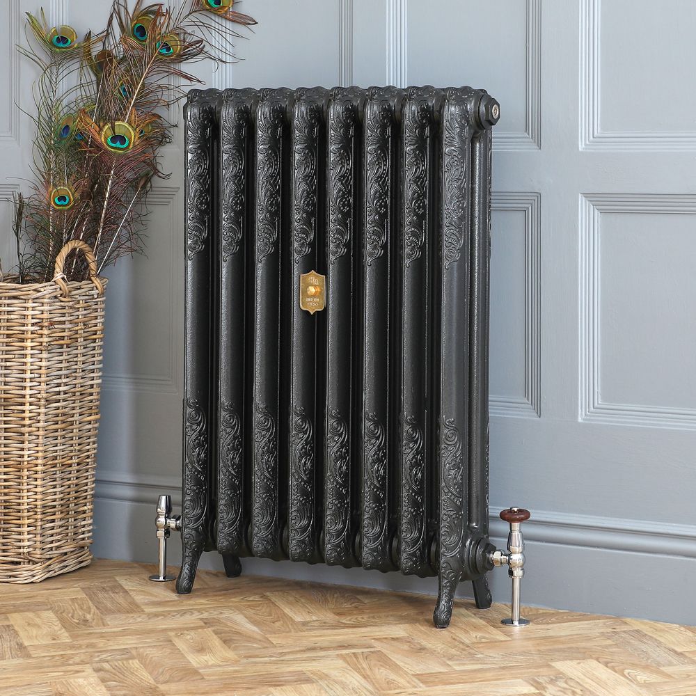 Radiateur fonte fleuri – 51 cm – Graphite antique – Tailles multiples - Charlotte