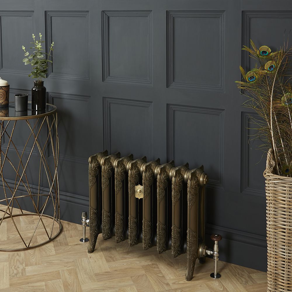 Radiateur fonte fleuri - 51 cm - Laiton naturel - Choix de Tailles - Charlotte
