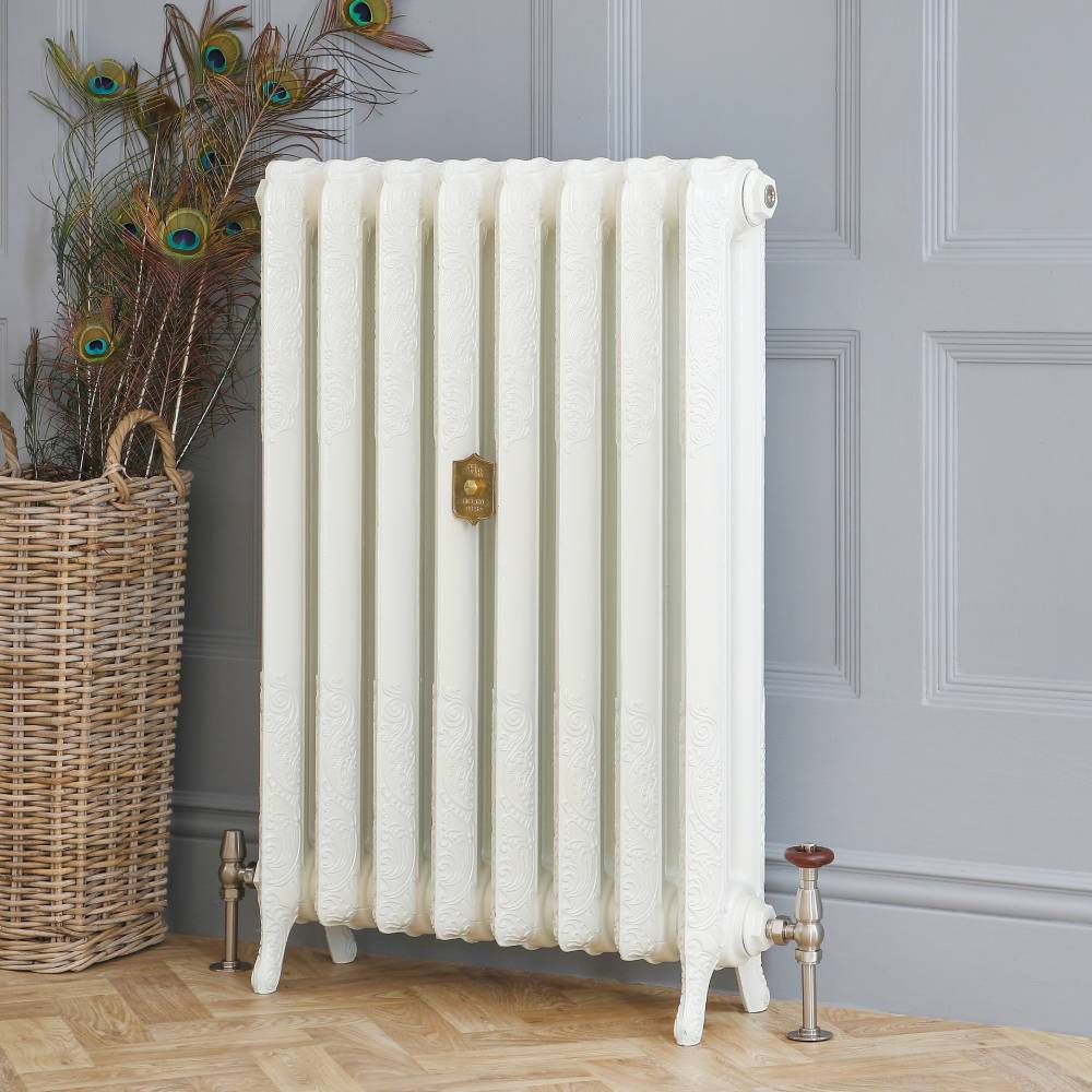 Radiateur fonte fleuri – 95 cm – Blanc porcelaine – Tailles multiples – Charlotte