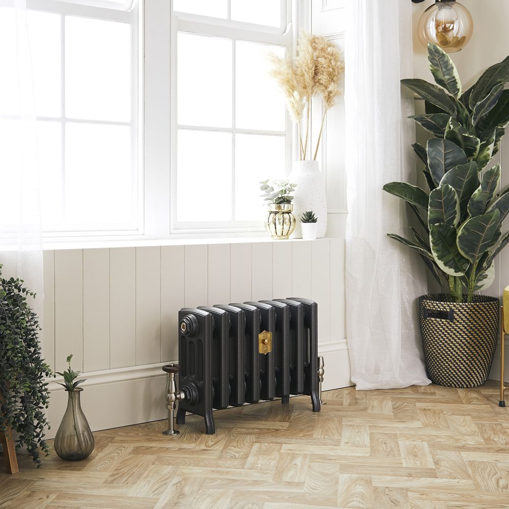 Radiateur fonte – 35,7 cm – Argent métallisé – Tailles multiples - Isabel