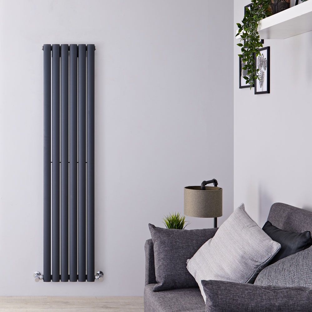 Radiateur design vertical – Anthracite – 160 cm x 35,4 cm  – Rang simple – Vitality