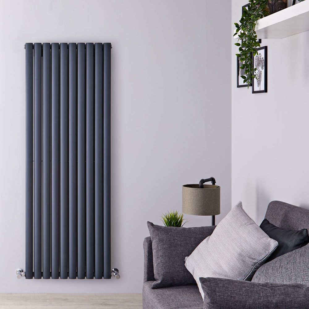 Radiateur design vertical – Anthracite – 160 cm x 59 cm  – Rang double – Vitality