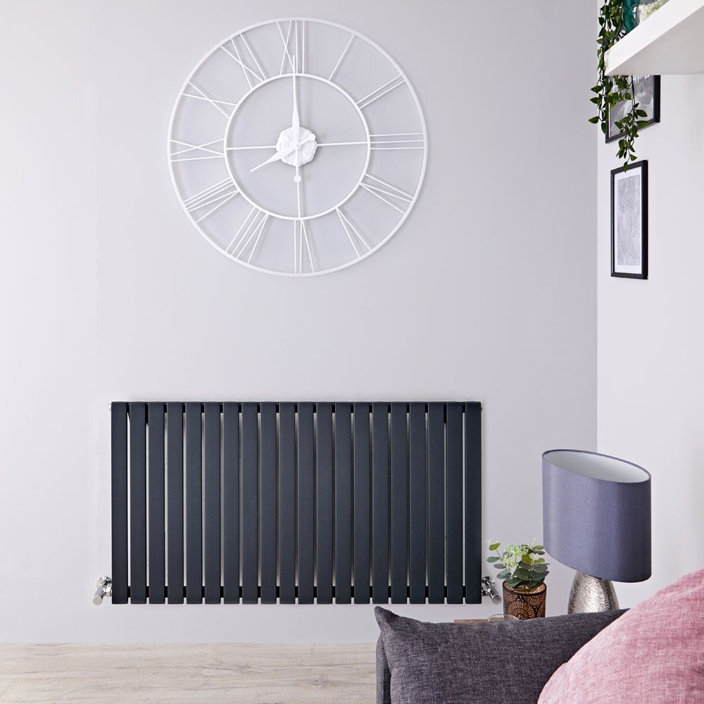 Radiateur design horizontal - Anthracite - 63,5 cm x 118 cm x 5,3 cm - Sloane