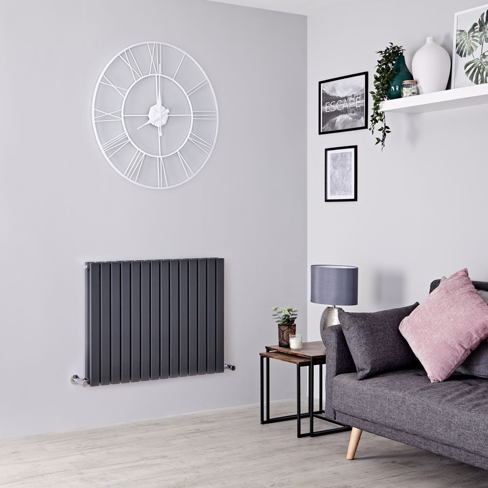 Radiateur design horizontal  – Anthracite – Colonnes plates - Choix de tailles - Sloane