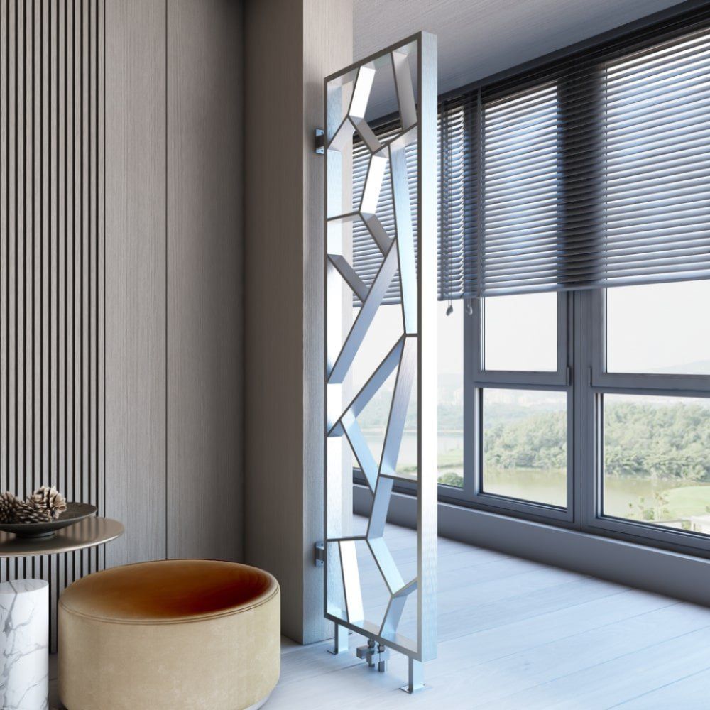 Radiateur design vertical – Satiné poli – 190 cm x 55 cm – Tria