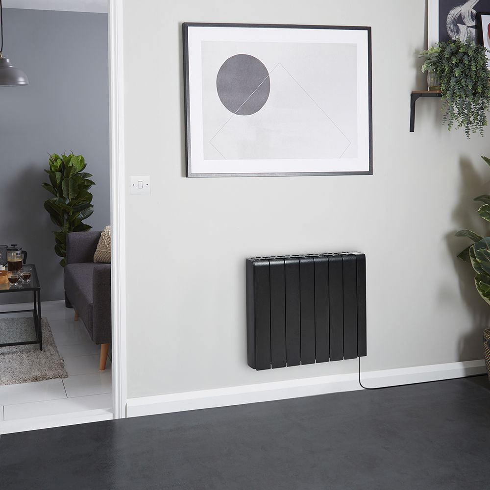 Radiateur à inertie sèche céramique - 2000W - Sur prise – Gris noir – 57 cm x 71,4 cm - Kera - ECOSO par Hudson Reed