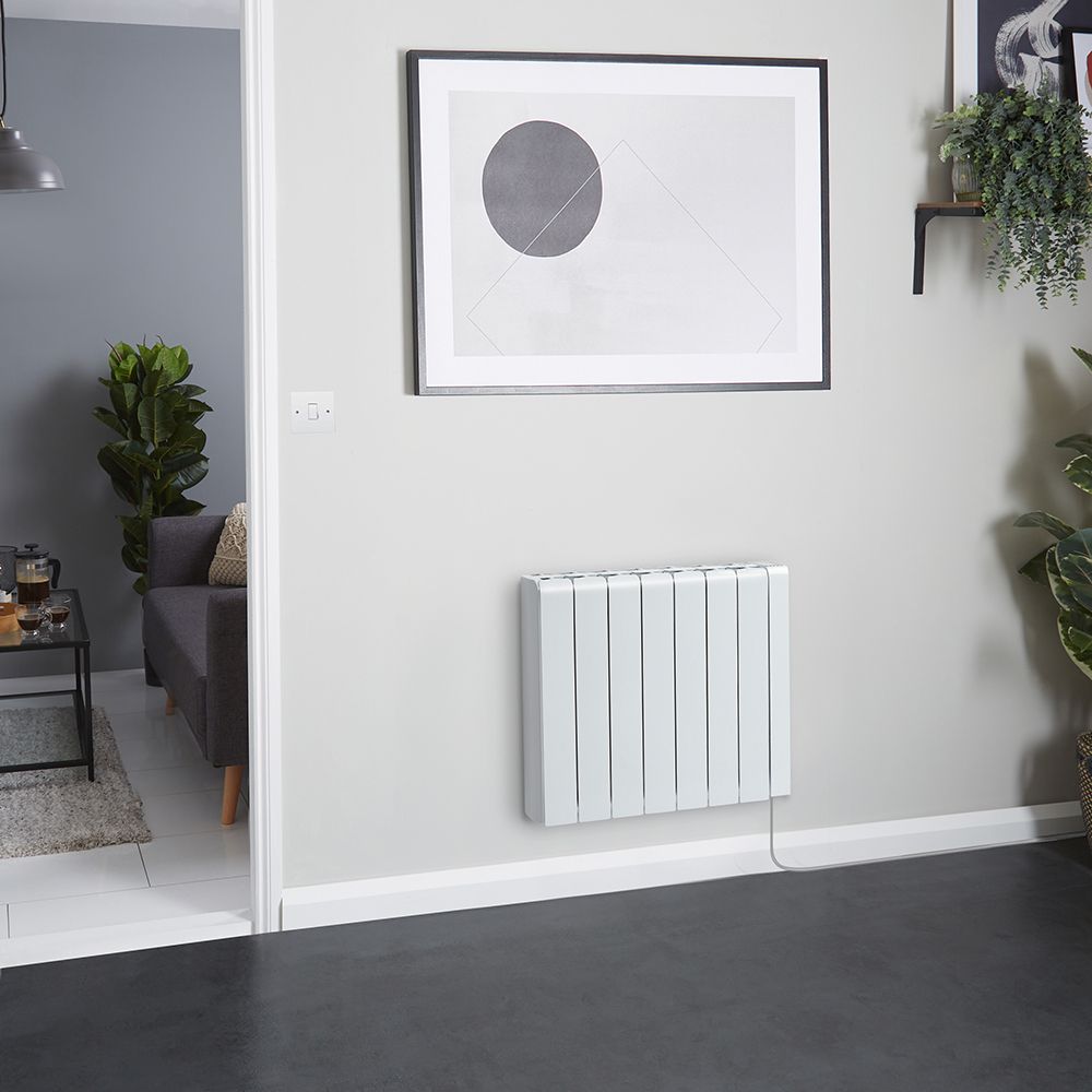 Radiateur à inertie sèche céramique - 2000W - Sur prise – Blanc – 57 cm x 71,4 cm - Kera - ECOSO par Hudson Reed
