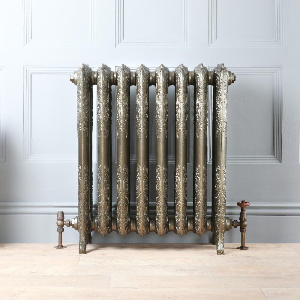Radiateur fonte fleuri - 76,8 cm – Laiton antique – Tailles multiples - Charlotte