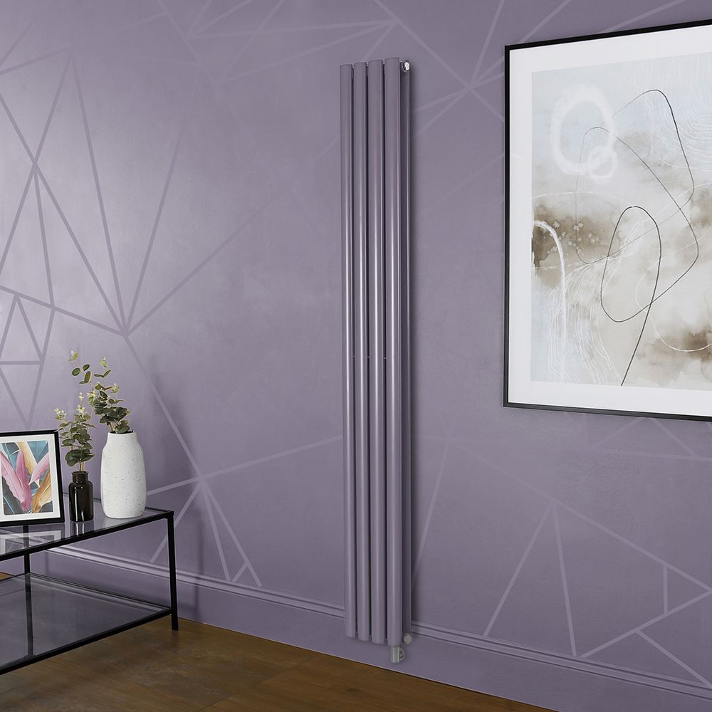 Radiateur électrique design vertical - Violet (Dahlia Purple) - Choix de largeur, thermostat et cache-câble - Vitality