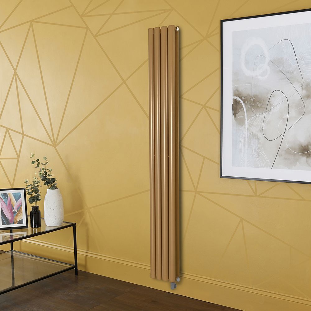 Radiateur électrique design vertical - Jaune (Autumn Yellow) - Choix de largeur, thermostat et cache-câble - Vitality