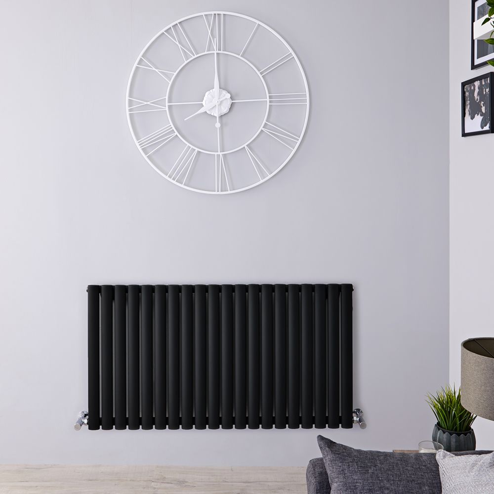 Radiateur design horizontal – Noir – 63,5 cm x 118 cm – Rang simple – Vitality