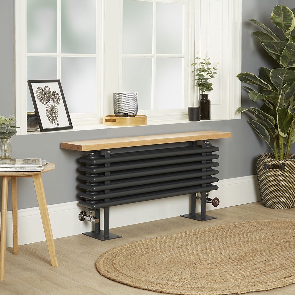 Radiateur horizontal style fonte avec banc – Anthracite – 48 cm x 100 cm - Windsor Bench