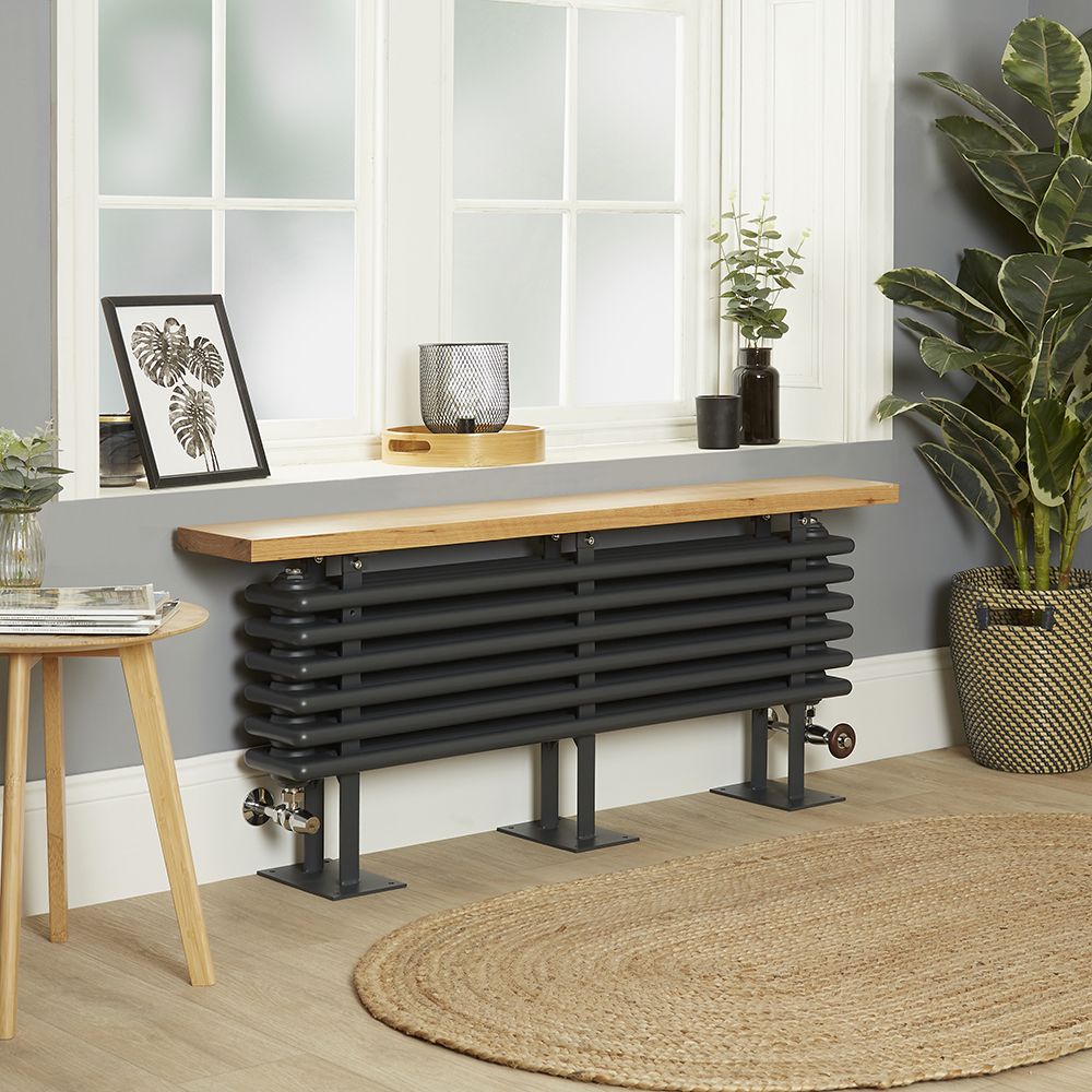 Radiateur horizontal style fonte avec banc – Anthracite – 48 cm x 120 cm - Windsor Bench