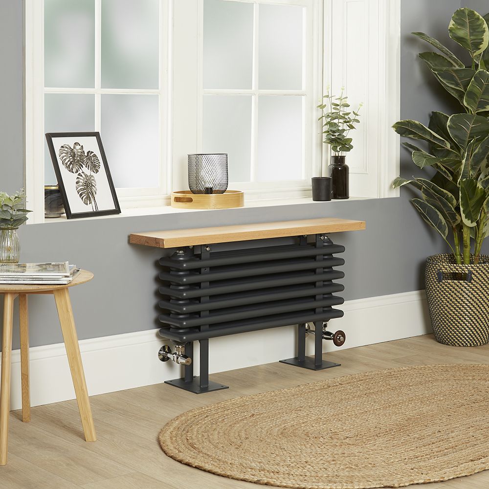 Radiateur horizontal style fonte avec banc – Anthracite – 48 cm x 85 cm - Windsor Bench