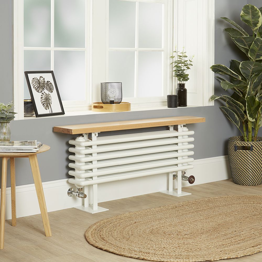 Radiateur horizontal style fonte avec banc – Blanc – 48 cm x 100 cm - Windsor Bench