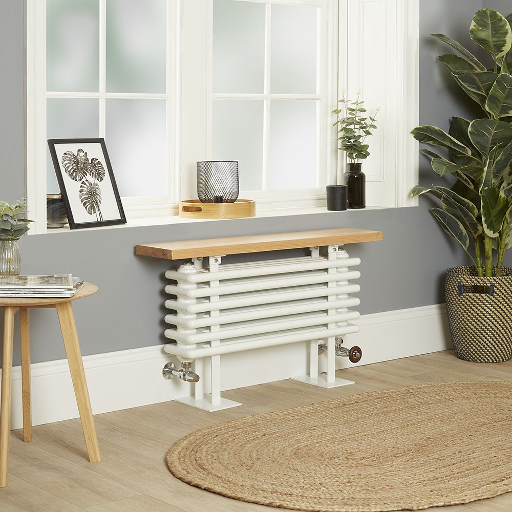 Radiateur horizontal style fonte avec banc – Blanc – 48 cm x 85 cm - Windsor Bench
