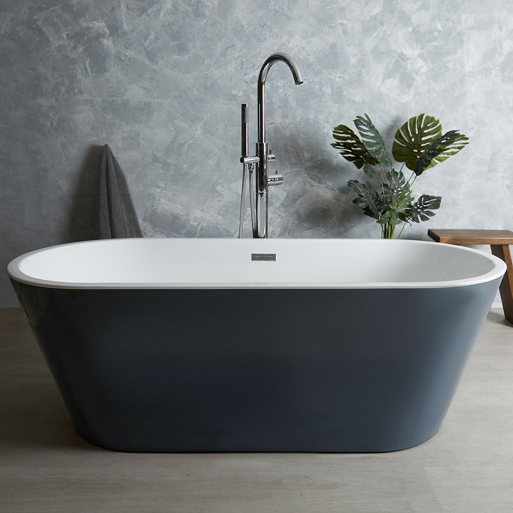 Baignoire îlot double dos - Gris pierre - 169,5 cm x 75 cm - Witton