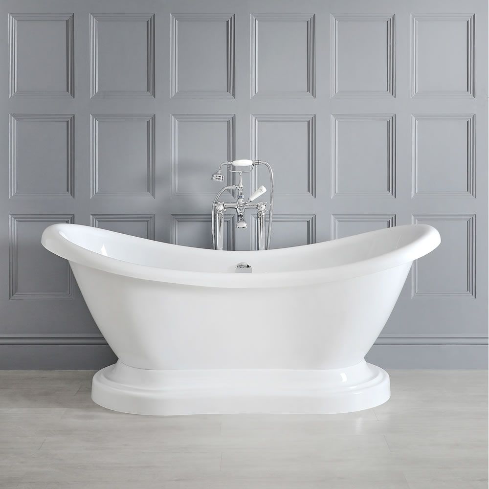 Baignoire îlot à double dos avec base - 175 cm x 73 cm - Ryther