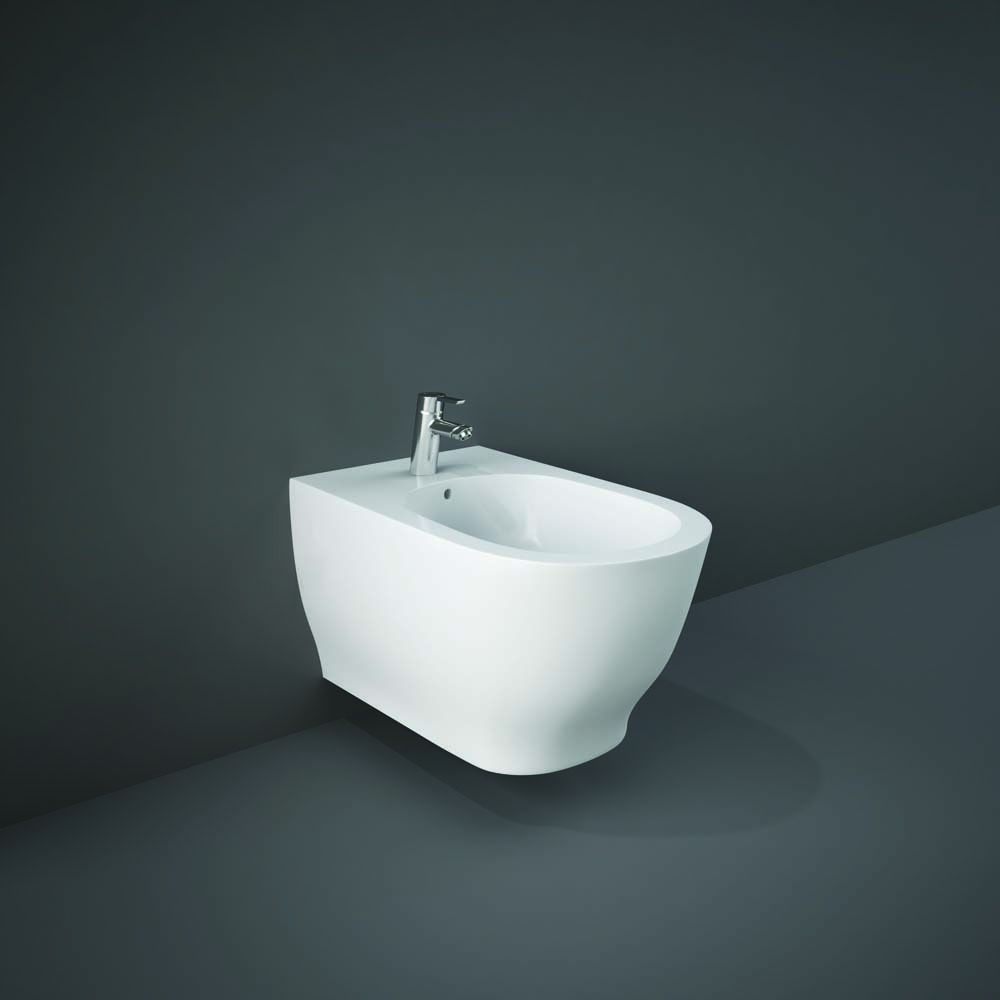 Bidet suspendu moderne – Sans bride – Blanc brillant – RAK Moon x Hudson Reed