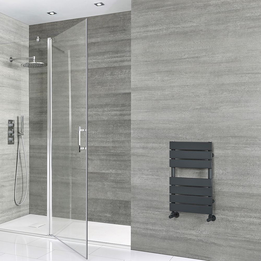 Sèche-serviettes design plat – Anthracite – 60 cm x 40 cm – Lustro