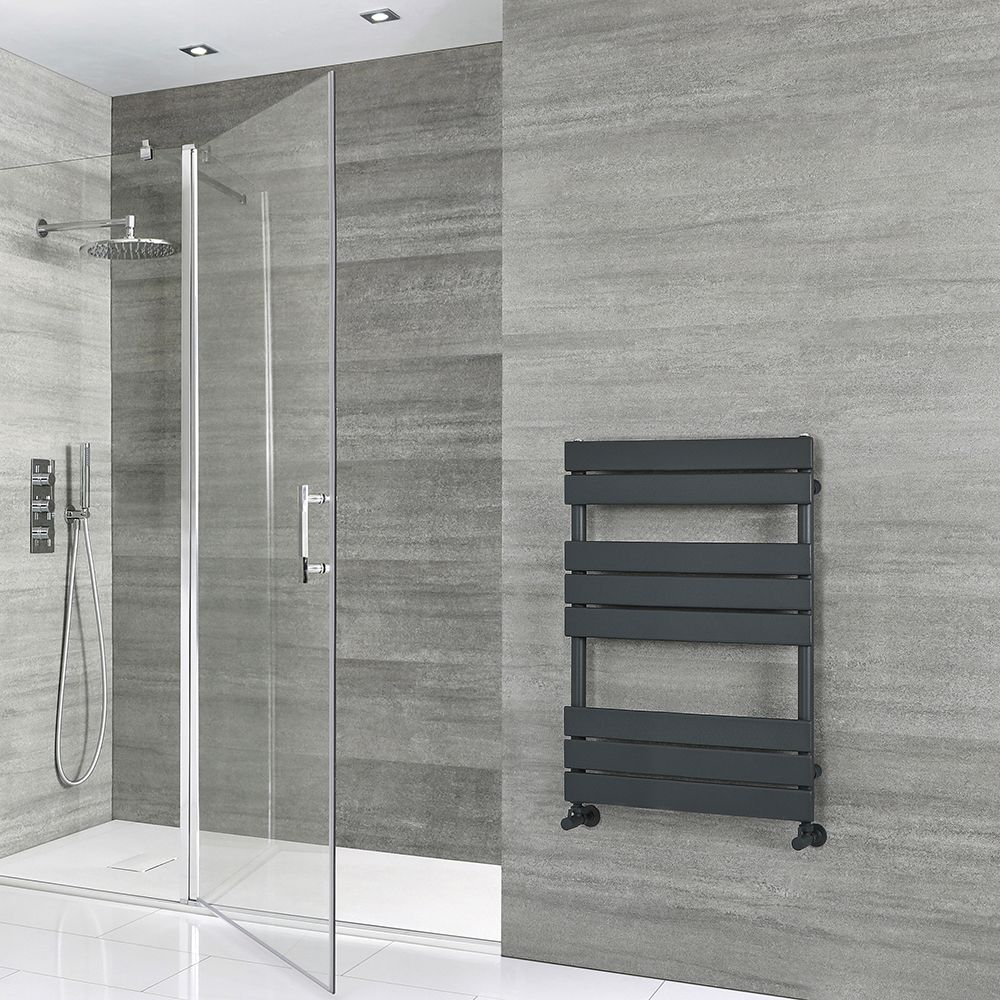 Sèche-serviettes design plat – Anthracite – 82,5 cm x 60 cm – Lustro