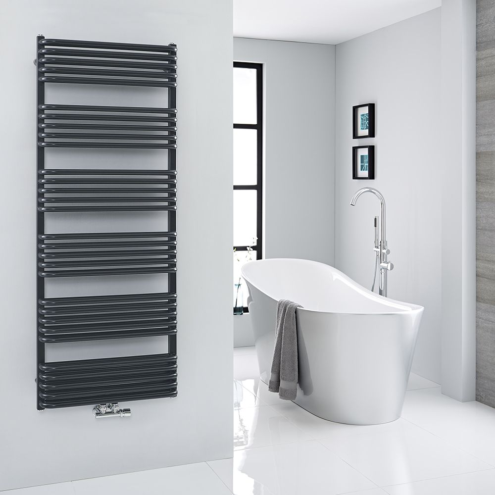 Sèche-serviettes – Raccordement central – Noir – 153,3 cm x 60 cm - Arch