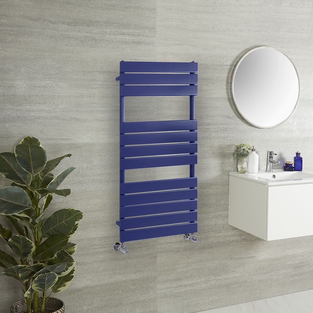 Sèche-serviettes design plat - Bleu foncé (Deep Sea Blue) - Choix de tailles - Lustro