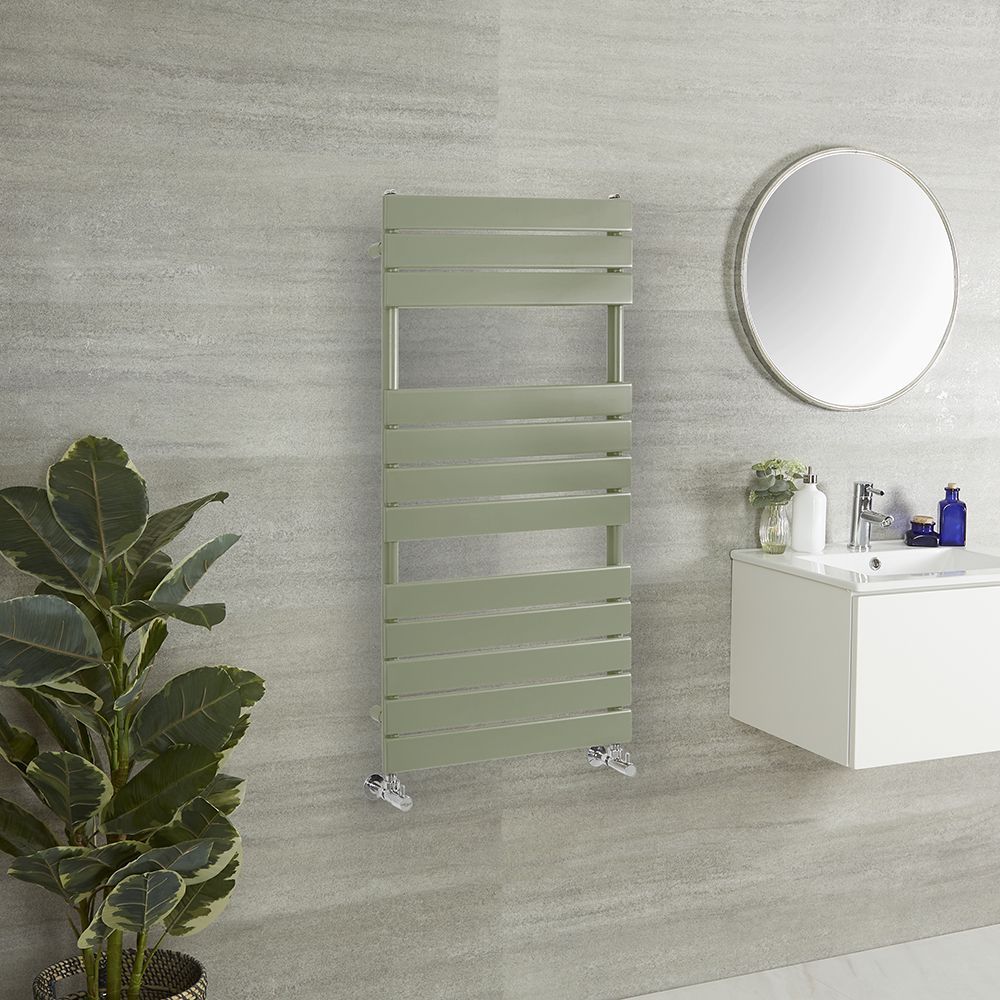 Sèche-serviettes design plat - Vert (Sage Leaf Green) - Choix de tailles - Lustro
