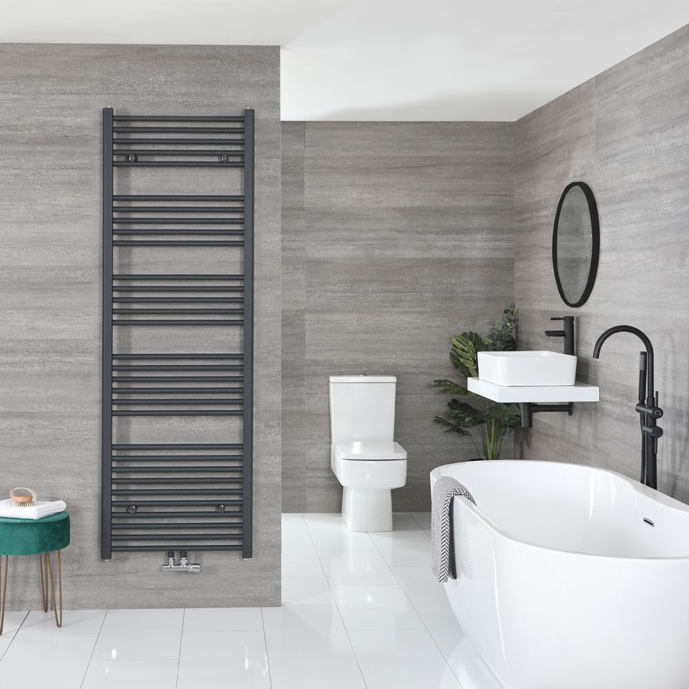 Sèche-serviettes à raccordement central – Anthracite – 178,5 x 60 cm - Neva