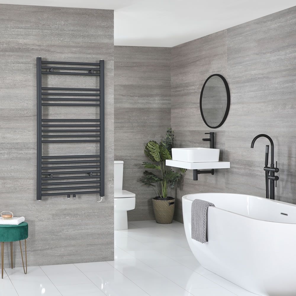Sèche-serviettes électrique – Anthracite – 118,8 cm x 60 cm - Neva