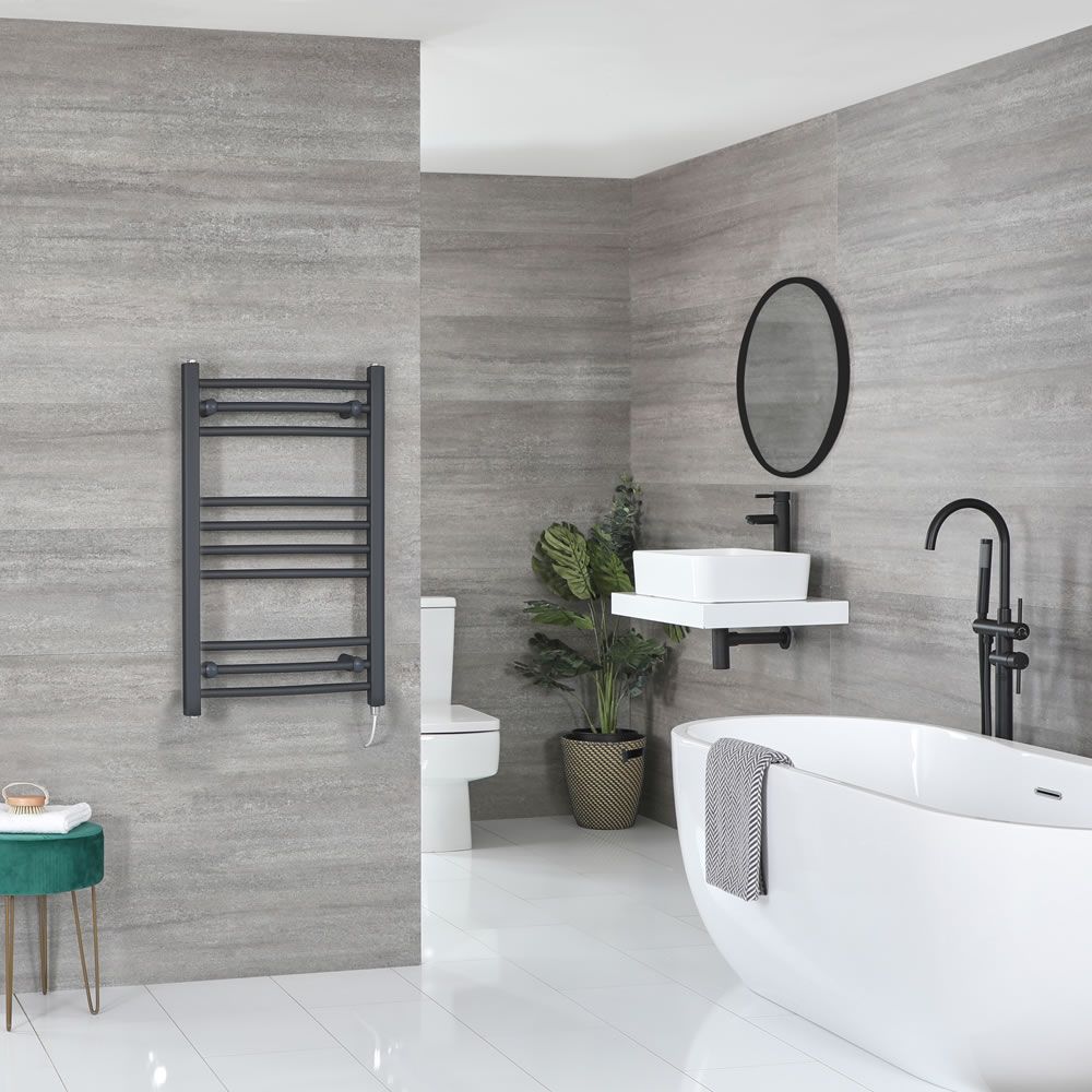 Sèche-serviettes électrique incurvé – Anthracite – 80 cm x 50 cm - Artle