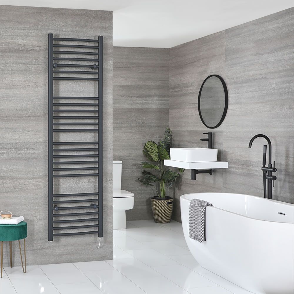 Sèche-serviettes électrique incurvé – Anthracite – 180 cm x 50 cm - Artle